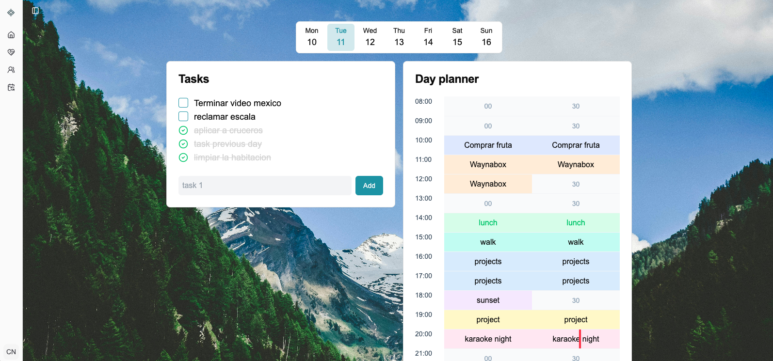 30-minute time blocks interface